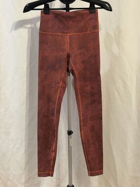 Lululemon Wunder Train High Rise Tights Crackle Glaze Orange Women's size 6